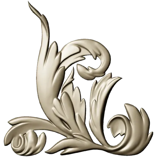 Baroque Acanthus Corner STL 3D model for CNC
