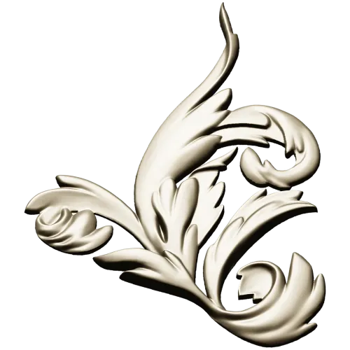 Baroque Acanthus Corner STL 3D model for CNC