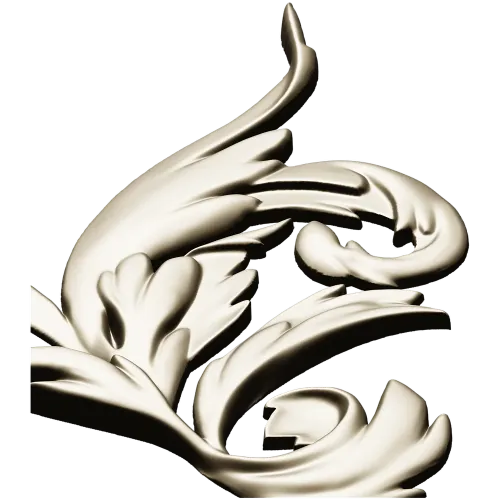 Baroque Acanthus Corner STL 3D model for CNC