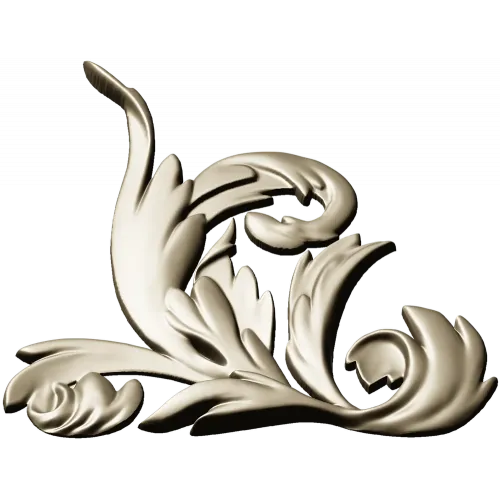 Baroque Acanthus Corner STL 3D model for CNC