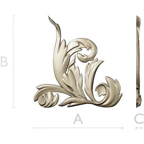 Baroque Acanthus Corner STL 3D model for CNC