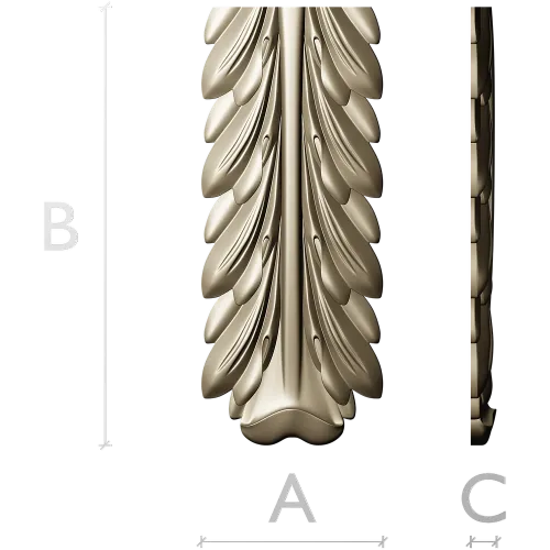 Acanthus Vertical Decorative STL Model for CNC