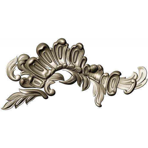Acanthus Sunburst Corner - decorative STL for CNC milling