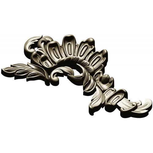 Acanthus Sunburst Corner - decorative STL for CNC milling
