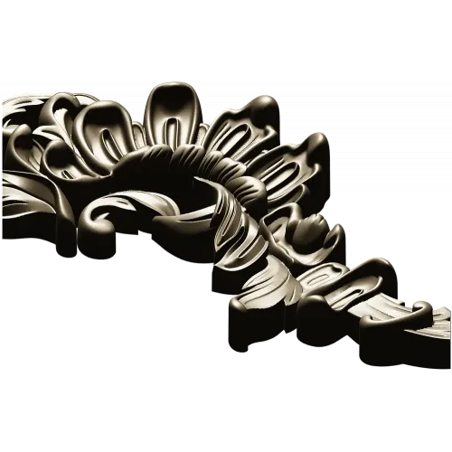 Acanthus Sunburst Corner - decorative STL for CNC milling