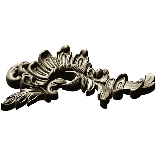 Acanthus Sunburst Corner - decorative STL for CNC milling