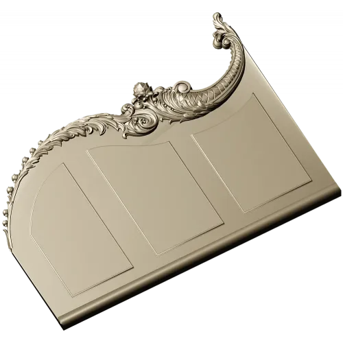Rococo acanthus crest STL 3D model for CNC