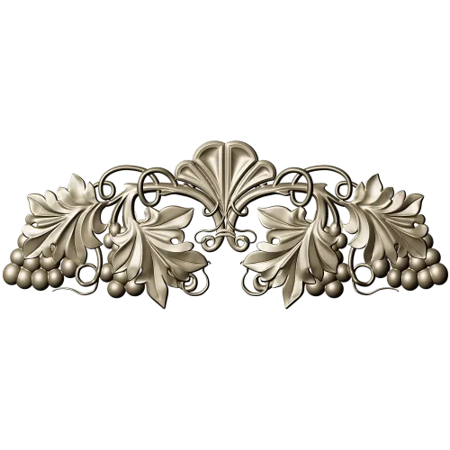 Grapevine Cartouche decorative STL model for CNC