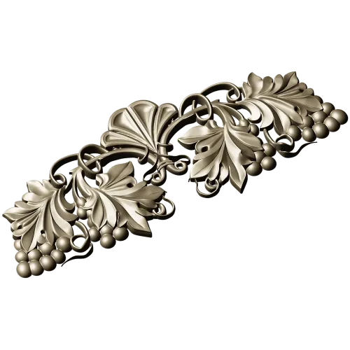 Grapevine Cartouche decorative STL model for CNC