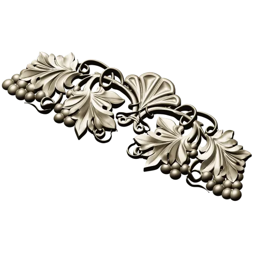 Grapevine Cartouche decorative STL model for CNC