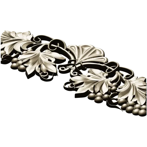 Grapevine Cartouche decorative STL model for CNC