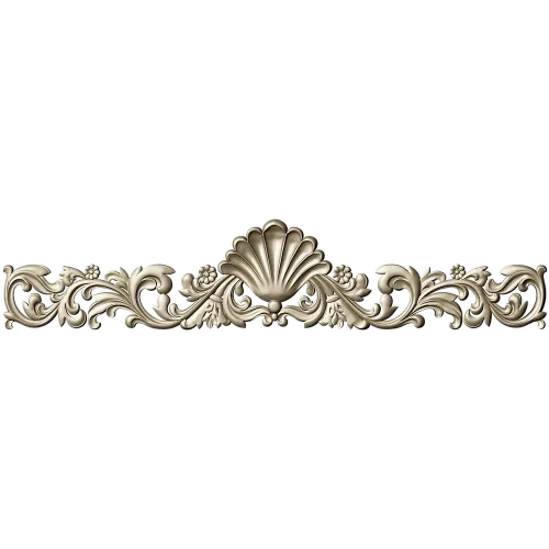 Seashell Acanthus Frieze - detailed STL 3D model for CNC