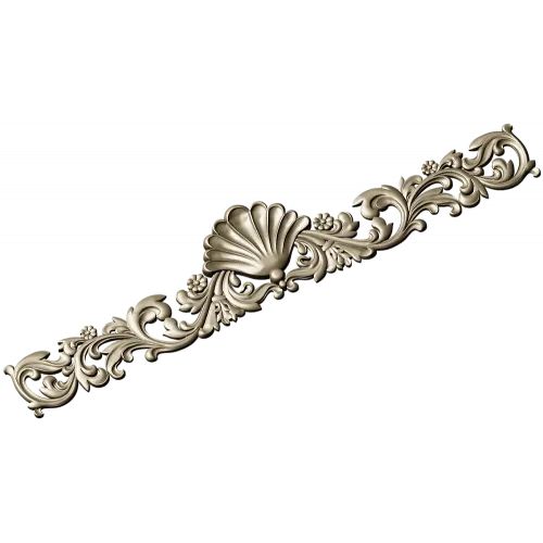 Seashell Acanthus Frieze - detailed STL 3D model for CNC