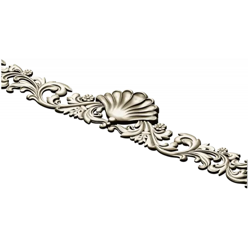 Seashell Acanthus Frieze - detailed STL 3D model for CNC