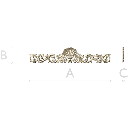 Seashell Acanthus Frieze - detailed STL 3D model for CNC