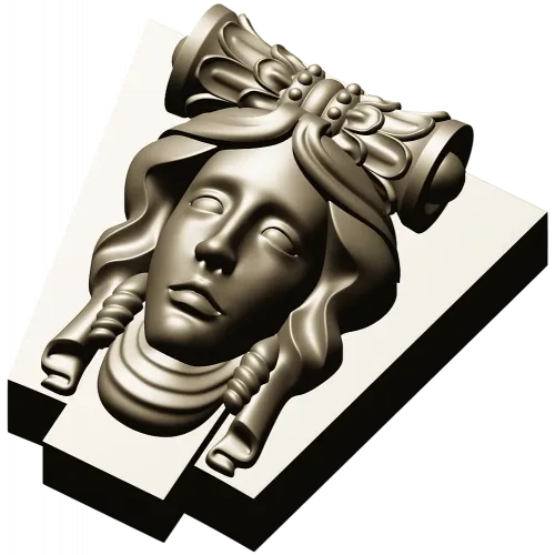 Classical Female Mascaron STL 3D Model for CNC