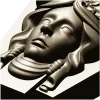 Classical Female Mascaron STL 3D Model for CNC