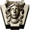 Classical Female Mascaron STL 3D Model for CNC