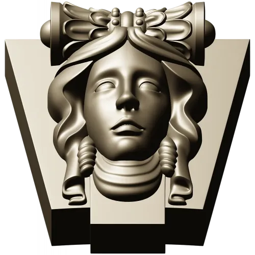 Classical Female Mascaron STL 3D Model for CNC