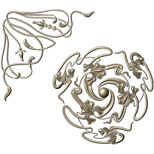 Spiral Rosette & Corner Ornament STL set for CNC
