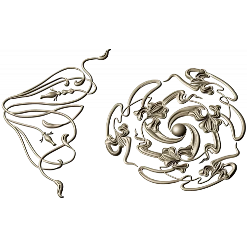 Spiral Rosette & Corner Ornament STL set for CNC