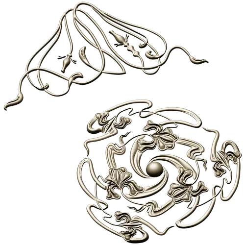 Spiral Rosette & Corner Ornament STL set for CNC