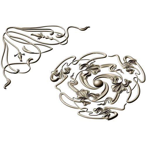 Spiral Rosette & Corner Ornament STL set for CNC
