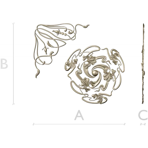 Spiral Rosette & Corner Ornament STL set for CNC
