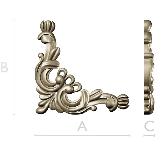 Rococo Acanthus Corner STL for CNC