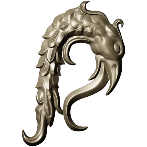 Aureate Sea-Dragon - decorative STL 3D model for CNC carving
