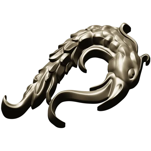 Aureate Sea-Dragon - decorative STL 3D model for CNC carving
