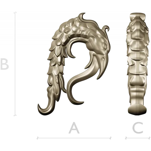 Aureate Sea-Dragon - decorative STL 3D model for CNC carving