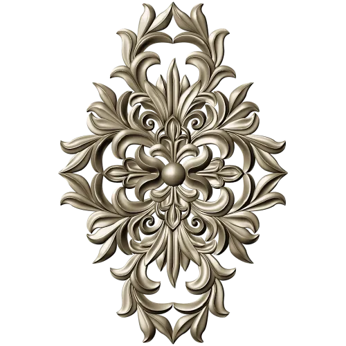 Aurelia Cartouche - ornate vertical STL 3D model for CNC