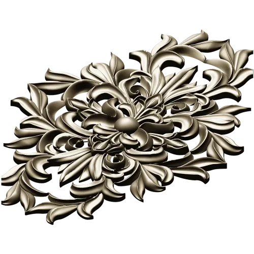 Aurelia Cartouche - ornate vertical STL 3D model for CNC