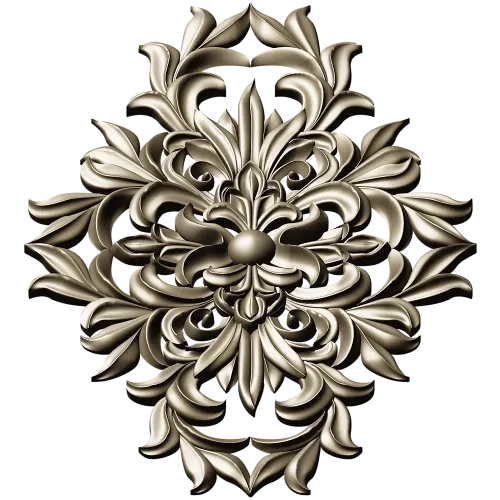 Aurelia Cartouche - ornate vertical STL 3D model for CNC
