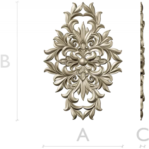 Aurelia Cartouche - ornate vertical STL 3D model for CNC
