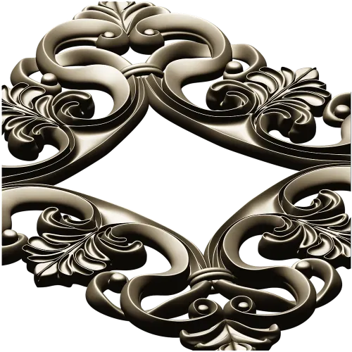 Квадратный картуш с акантом - 3D модель STL для ЧПУ