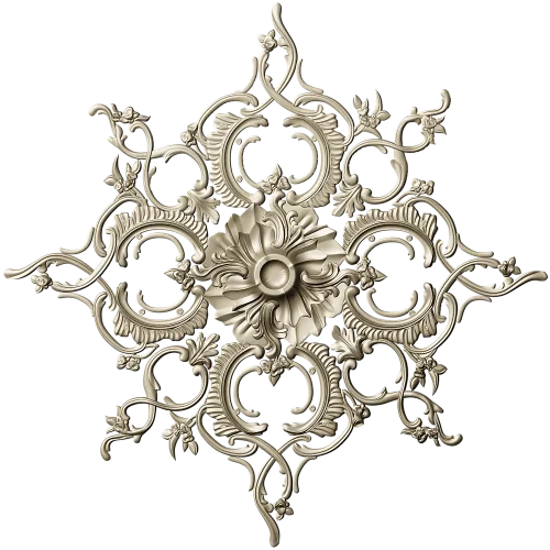 Aureate Rococo Rosette - STL 3D model for CNC
