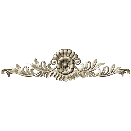 Ornate rosette horizontal ornament stl model for CNC