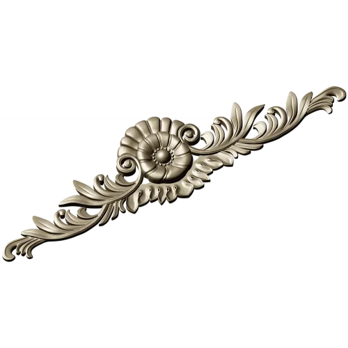 Ornate rosette horizontal ornament stl model for CNC