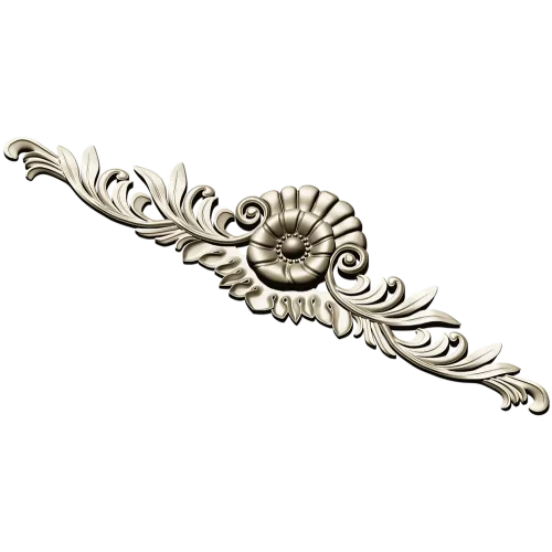 Ornate rosette horizontal ornament stl model for CNC