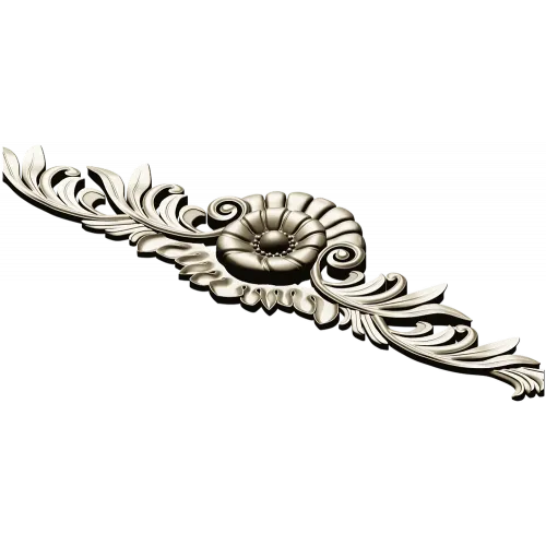 Ornate rosette horizontal ornament stl model for CNC