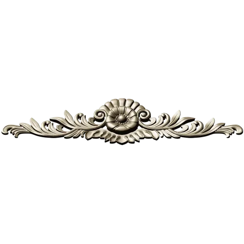 Ornate rosette horizontal ornament stl model for CNC