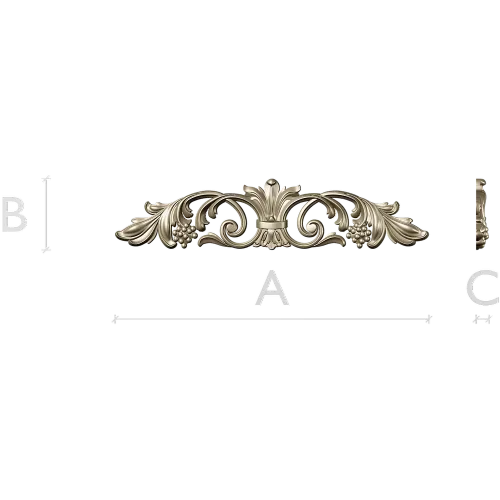 Baroque Acanthus Vine Cartouche - STL 3D Model for CNC