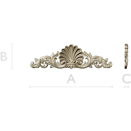 Seashell Rocaille Crest - STL 3D model for CNC milling