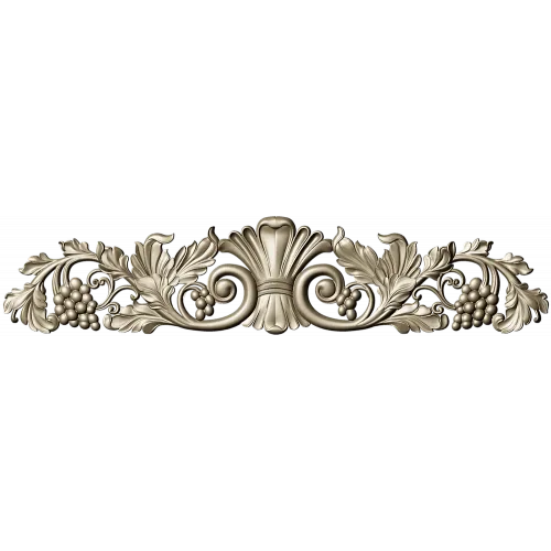 Vine Shell Cartouche - STL 3D model for CNC