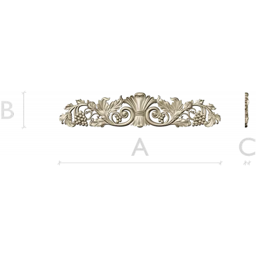 Vine Shell Cartouche - STL 3D model for CNC