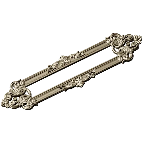 Baroque Ribbon Cartouche STL 3D Model for CNC Milling