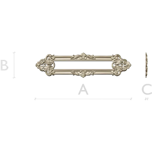 Baroque Ribbon Cartouche STL 3D Model for CNC Milling