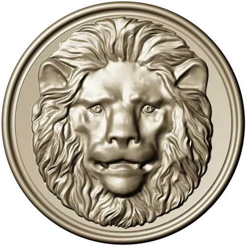 Lion Medallion Relief STL for CNC Carving